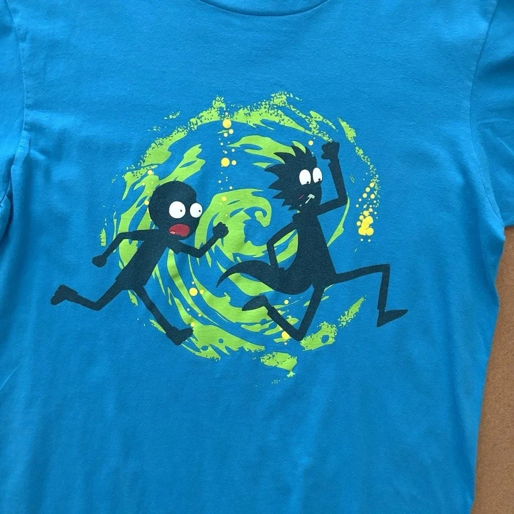 Rick and Morty Intricate Swirl‎ Silhouette Blue T-shirt Official.